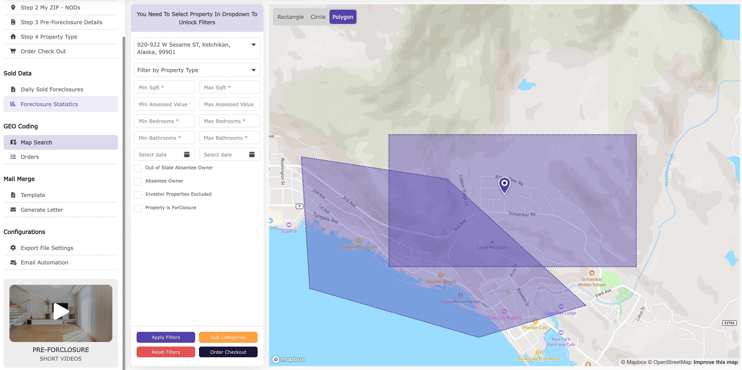 Foreclosure GEO Coding Map Search