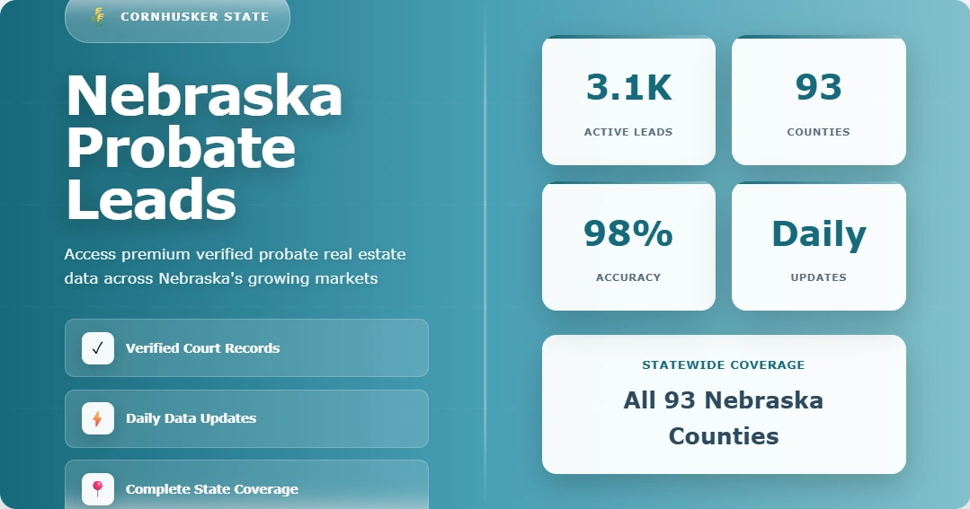 Nebraska probate leads, inherited property and motivated seller data