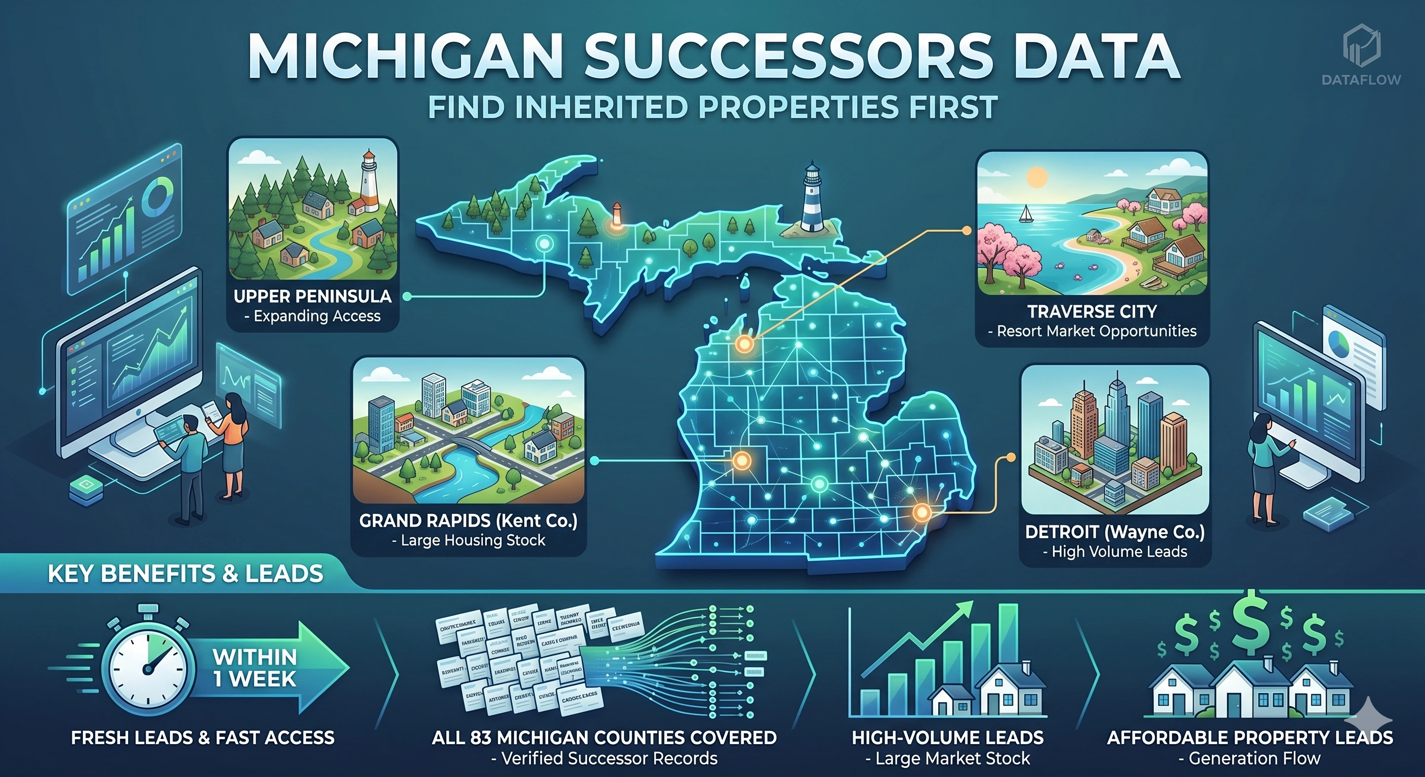 Michigan inherited property and pre-probate lead data platform