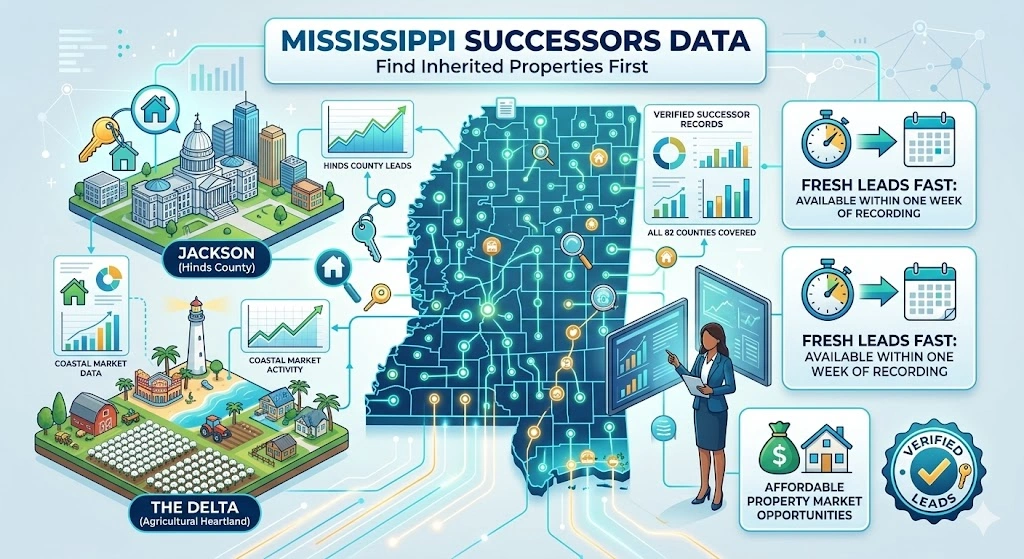 Mississippi inherited property and pre-probate lead data platform