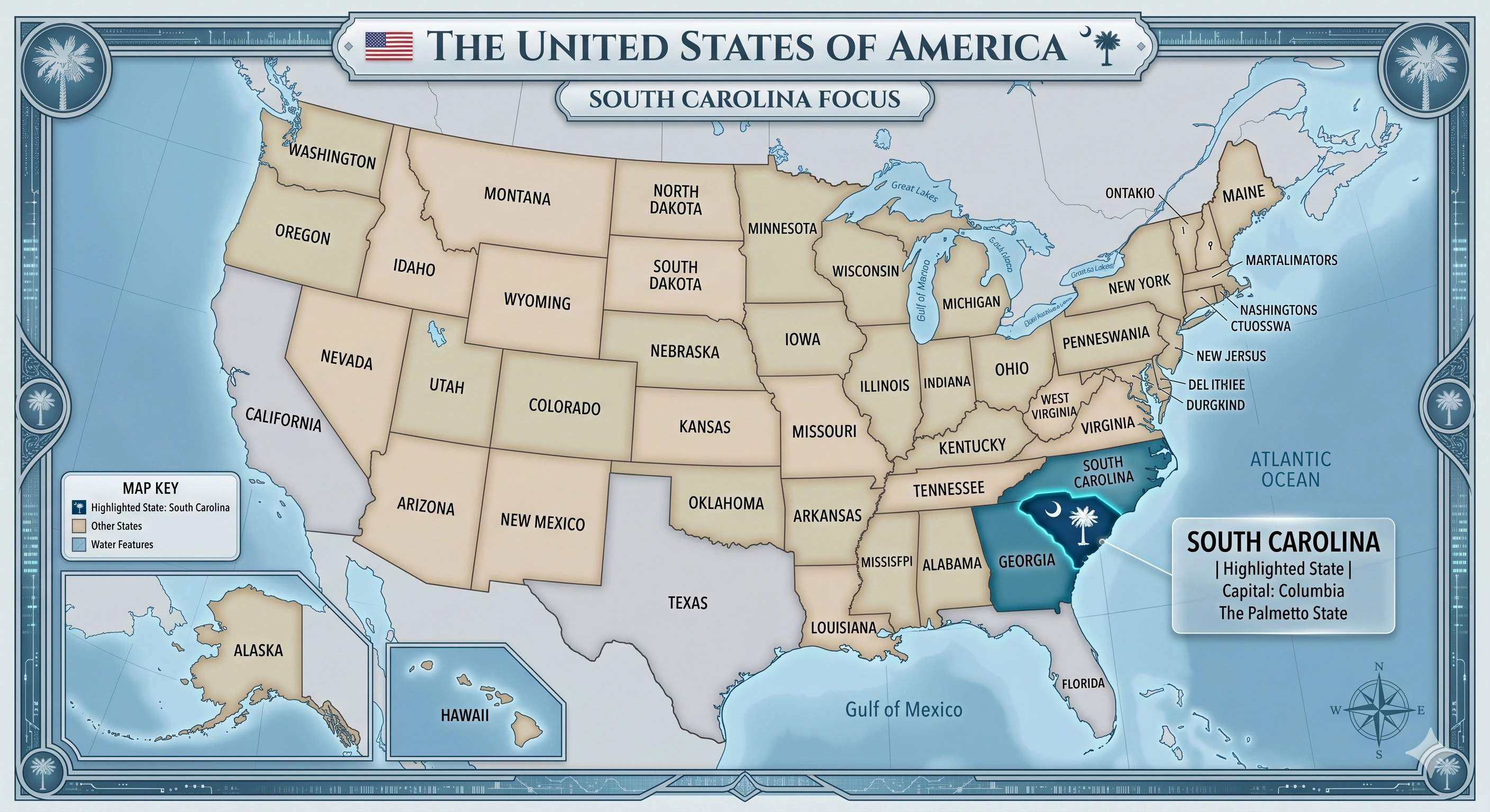 South Carolina inherited property and successor data coverage map